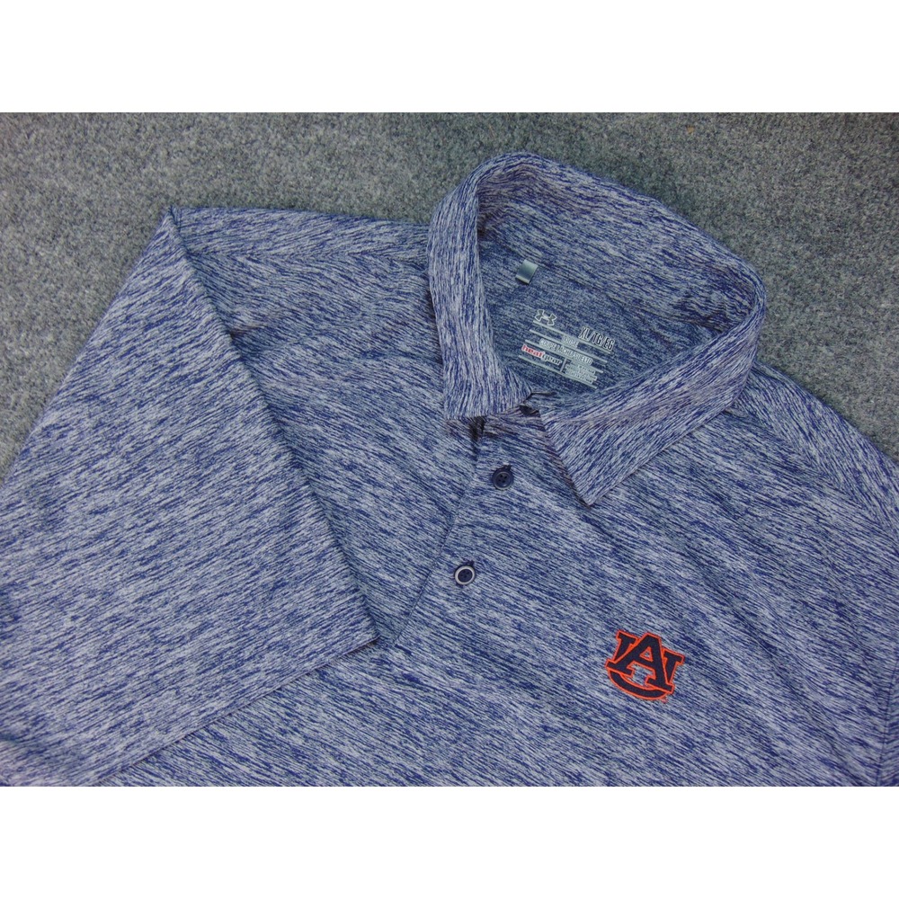 Auburn Polo Mens XL Under Armour Blue Pattern Gameday Tigers Sporty Athleisure